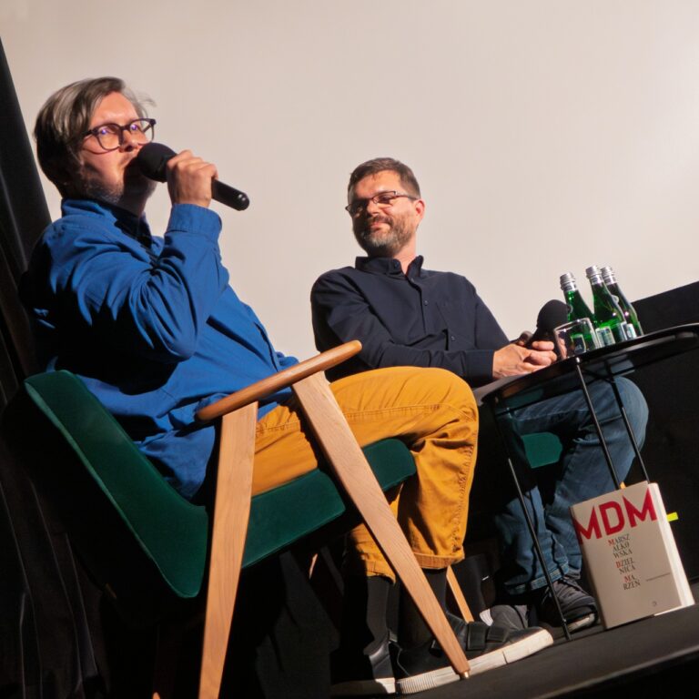 Cezary Polak i Krzysztof Mordyński komentują materiały filmowe o MDM w trakcie pokazu w kinie LUNA/Festiwal MDM